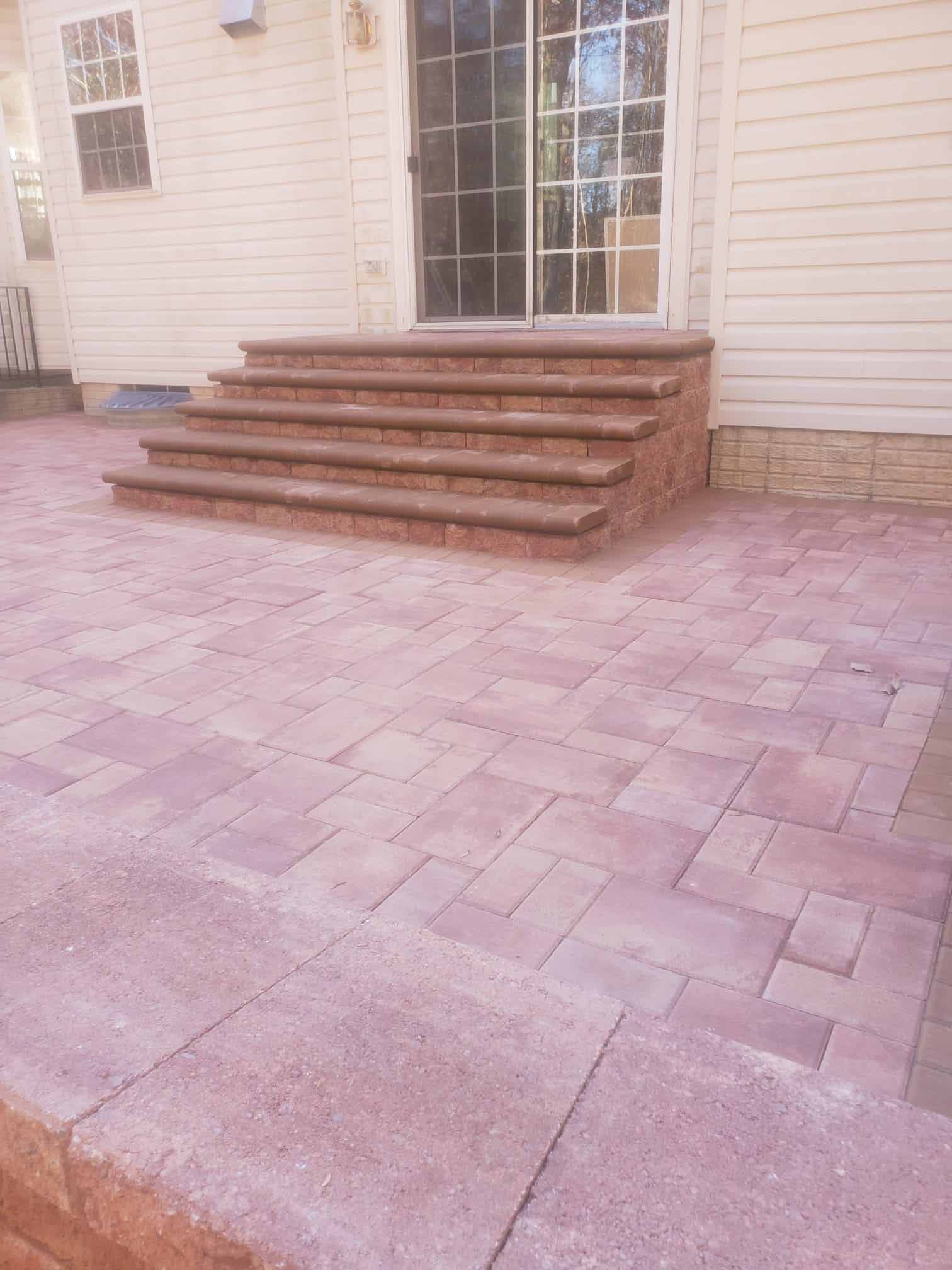 Stunning Step Pavers Project Leading in Backyard to Backdoor